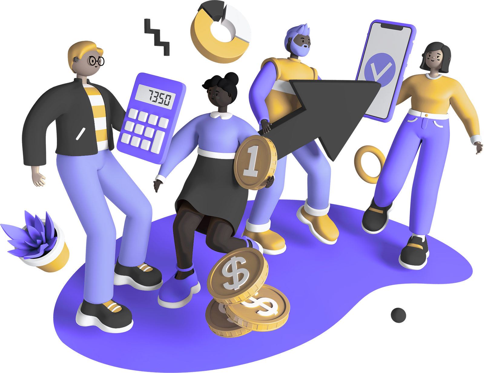 People earning money